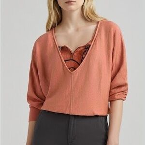 Banana Republic Lightweight‎ Merino Wool Fall Peach Top Dolman Sleeve Small